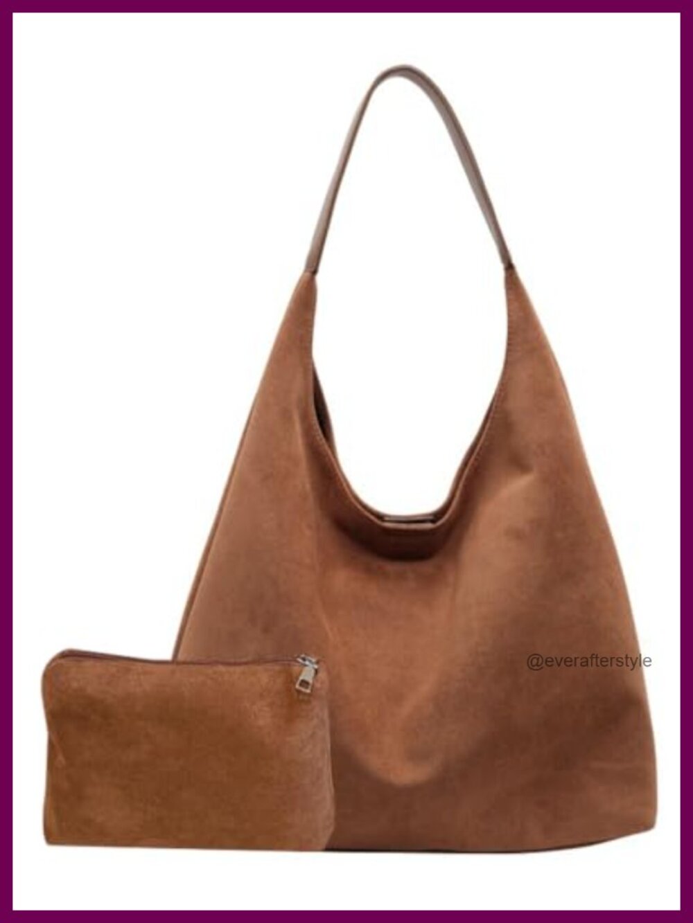 Faux Suede Slouchy Tote Shoulder Satchel Large Travel Office Underarm Bag